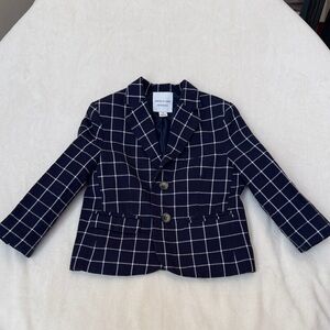 Toddler Boys Blazer Jacket - Navy & White